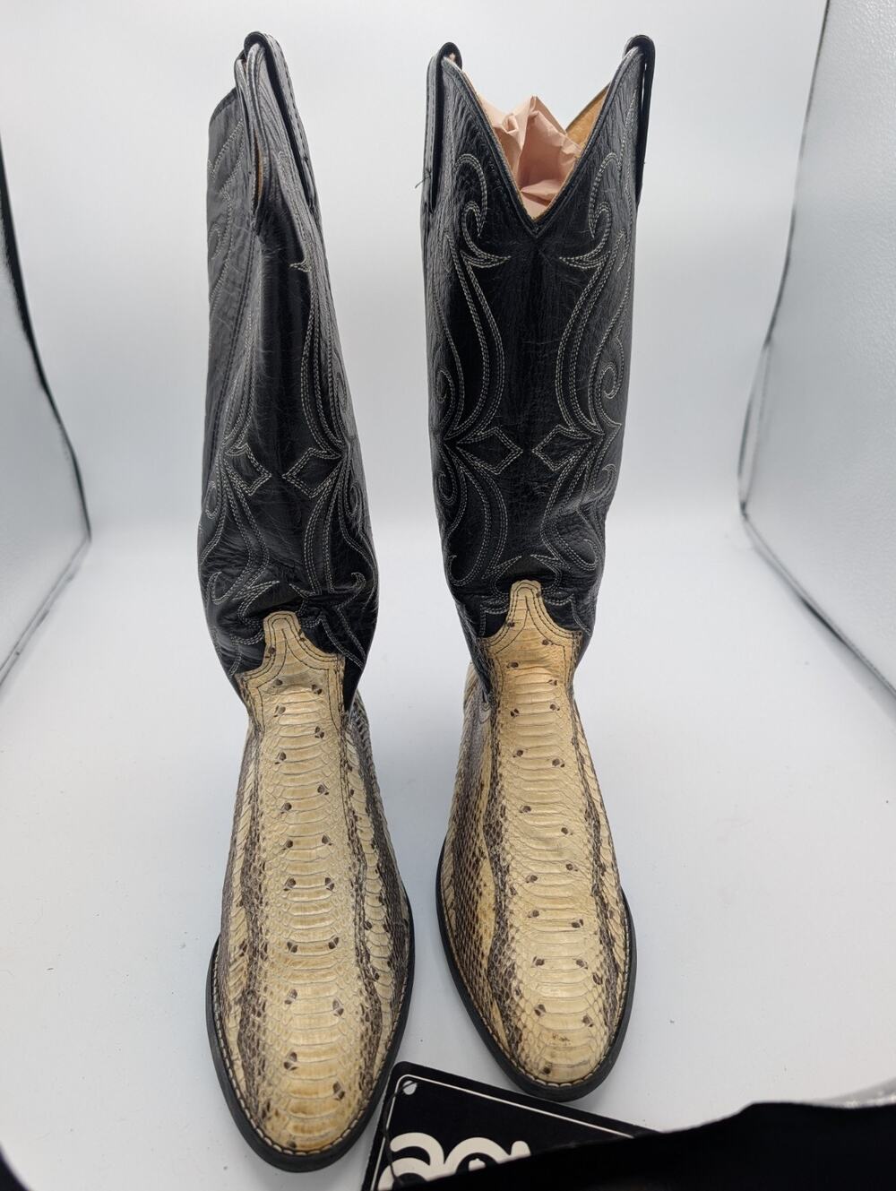 Vintage ACME Python Snakeskin Cowboy Boots 6.5M Made in USA 1970-1980s western